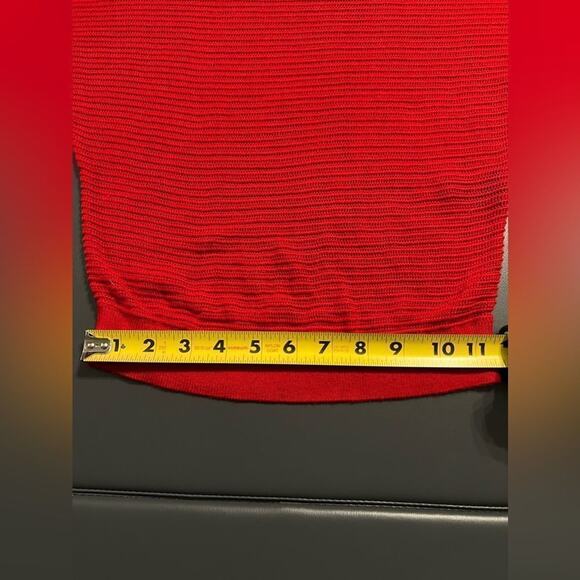 Express Red Batwing Sleeve Sheer Open Knit Sweater Sz XS - Picture 7 of 13